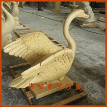 Sandstone large animal sculpture indoor and outdoor garden landscape water landscape water spray Swan landscape ornaments factory direct sales