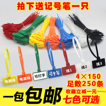 Color sign cable tie 4*150 label nylon cable strap plastic mesh cable marking handwritten sufficient 250 marker plate