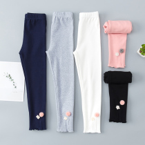 Girls beat bottom pants for spring and autumn wear 2022 new ocean gas children pure cotton plus suede pants CUHK Pants Tide