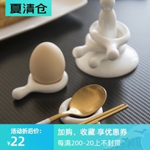 Creative Japanese chopsticks holder Household chopsticks holder Ceramic chopsticks pillow Korean chopsticks bracket Chopsticks holder drag chopsticks pad Spoon holder