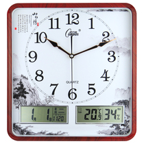 Kangba Watch Electronic Wall Clock New Chinese Living Room Creative Rectangular Perennial Chinese Wind Mute Clock