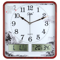 Kangba Watch Electronic Wall Clock New Chinese Living Room Creative Rectangular Perennial Chinese Wind Mute Clock