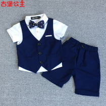 Childrens suit mens small suit suit summer baby suit jacket handsome vest Korean flower girl dress performance