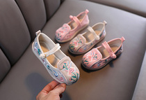  Childrens Hanfu shoes girls embroidered shoes Spring new baby ancient style old Beijing cloth shoes summer costume performance shoes