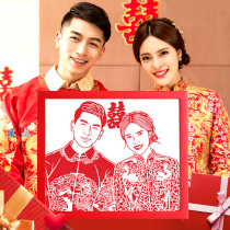 Wedding gift photo set homemade to send foreigners commemorative creative diy birthday gift ornaments portrait paper-cut