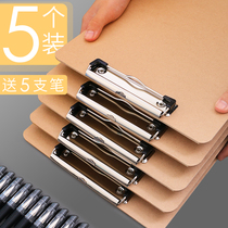 Deli A4 folder plywood stationery a4 board clip pad student writing pad tablet clip menu order board clip fiber wooden board clip hardwood splint