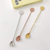 Korea ins same long handle stainless steel mixing spoon wine stick milk tea coffee juice mixing rod