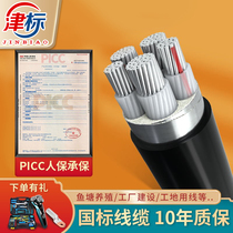 National Standard 3 2-core Aluminum Cable 5-core 16 50 95 120 185 Square 35 Three-phase Five-wire Aluminum Cable Buried
