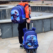 Can drag pull rod schoolbag 2021 new male and primary school students with wheels children third to sixth grade luggage case