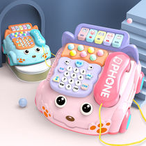 Childrens toy simulation telephone landline baby puzzle music early to teach 0-1-3-year-old male girl 9 months baby