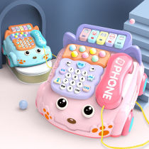 Childrens toy simulation telephone landline baby puzzle music early to teach 0-1-3-year-old male girl 9 months baby