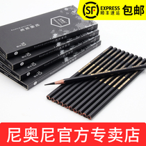 nyoni nioni charcoal pen Official professional-grade sketch soft medium hard set Soft sketching pencil Soft carbon painting beginner charcoal strip art special soft carbon pen 14B carbon brush carbon pen