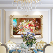 Fuyun Jian European restaurant decoration painting rich flower dining room hanging painting American mural painting European style painting Hall oil painting