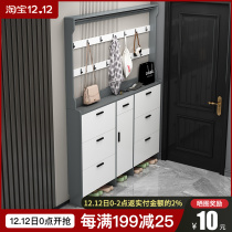 Ultra-thin flip shoe cabinet household large capacity 17cm with clothes hanger light luxury porch cabinet into the door shoe cabinet with narrow space