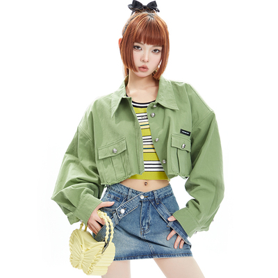 taobao agent Spring summer short fashionable cardigan, jacket, top, Korean style