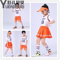 Kindergarten boys dance performance clothing Six one primary school cheerleading performance clothing orange summer basketball sportswear