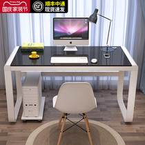 Computer desktop table tempered glass desk modern simple home economy learning desk writing desk table