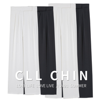 Little Le CLLCHIN (velcro god pants)fashionable play~anti-sky long legs texture smooth straight suit pants