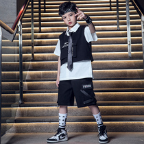 Street dance suit boys hiphop childrens summer overalls