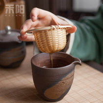 Handmade bamboo tea leak tea filter bamboo tea filter kung fu tea set creative bamboo filter tea rattan tea accessories