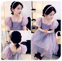 Girls Princess Dress Dress Dress Summer New Skirt Mid-Big Children Summer Dress Net Red Children Fairy Ton Dress
