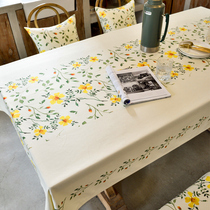 Table cloth waterproof and oil-free anti-burn table cloth tea table cloth tea table rectangular light and luxurious advanced senses cloth art table cloth