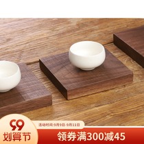 Wood said black walnut wood brushed coaster pot bearing solid wood insulation mat anti-scalding tea ceremony accessories teacup cup holder