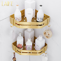 Shower room rack triangle bathroom wall hanging toilet triangle basket washing storage rack non-perforated pendant