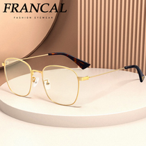 Retro myopia glasses large frame womens ultra-light can be equipped with power anti-blue light lenses Eye protection square frame mens tide