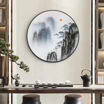 Hand painted oil painting circular paintings new Chinese painting ink painting door-to-door entrance mural painting decorative painting the living room