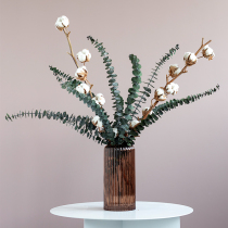 Gardenia Meijia air-dried eucalyptus leaves immortalized flower bouquet Cotton dried flowers real flowers Literary retro vase ornaments