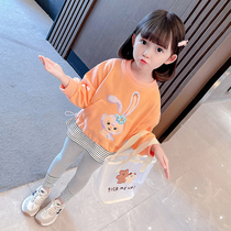 Girl set spring and autumn 2021 New Net red female baby leisure Korean children children Foreign style autumn two sets