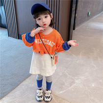 Girl sports set Spring and Autumn Net red Foreign Air baby girl 2021 new childrens clothing children autumn two sets