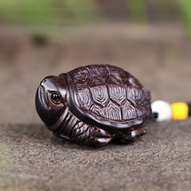 Fuyunchang ebony wood handmade wood carving rich armor world turtle handle text play ornament turtle shell toy