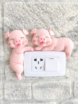Switch sticker wall sticker protective sleeve piglet resin three-dimensional cute animal zodiac creative simple socket sticker decorative sticker