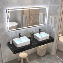 Public toilet High quality marble wall double basin wash basin decoration integrated wash basin basin Basin
