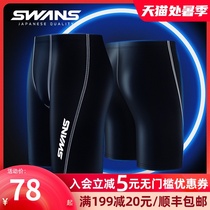 swans swimming trunks mens five-point pants professional anti-embarrassing swimming trunks plus size boxer pants equipment mens swimsuit set