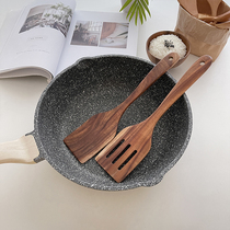 Baiyu Japanese teak wooden shovel Non-stick pan frying spatula Wooden shovel flat shovel three-wire shovel easy to use long handle