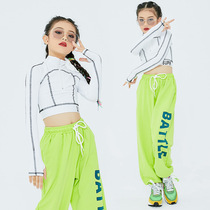 New Year's Day Street Dance Tide Suit for Girls Hip Hop Jazz Dance Suit for Children Training Dance Performance Suit for Girls