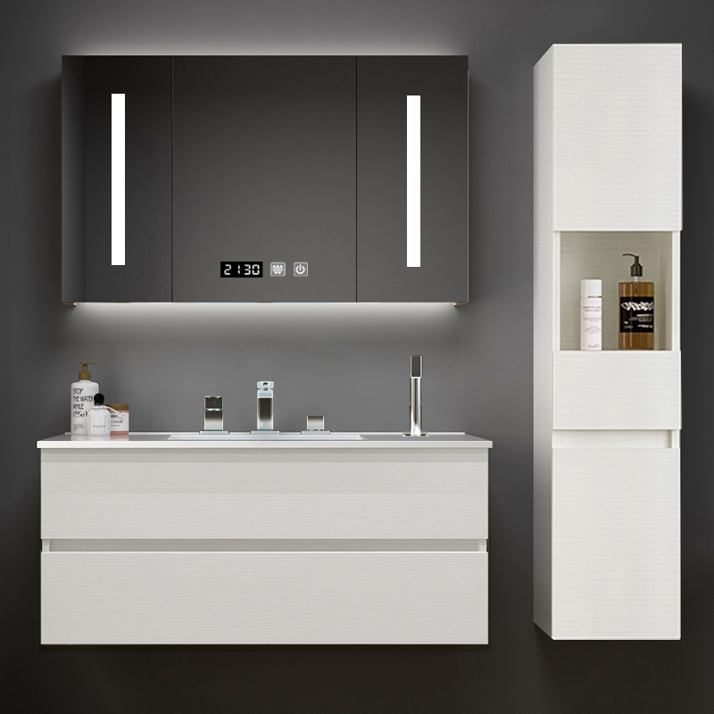 Intelligent Mirror Cabinet Bathroom Cabinet Combination Nordic Washbasin Toilet Washbasin Bathroom Cabinet Modern Simple Wall-hanging