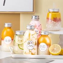 Disposable juice beverage bottle net celebrity milk tea bottle Ximi dew pet plastic bottle with lid empty bottle Yangzhi manna