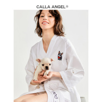 CallaAngel bathrobe spring and summer thin absorbent female Japanese waffle couple long men summer quick dry bathrobe