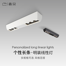 No main light living room lighting home spotlight LED ceiling anti-glare rectangular minimalist Nordic light linear light