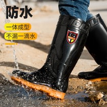 Rain boots mens womens summer rain boots water shoes wear non-slip middle tube high rubber shoes adult military summer long tube