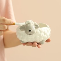 Creative ashtray cute girl personality trend ceramic home Nordic INS wind ornaments simple lamb