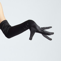 YJFY Latin dance accessories long hand sleeve arm cover gloves Latin dance gloves satin performance arm decoration