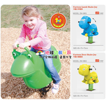 Cartoon shape spring plastic rocking horse fixed kindergarten Park fitness equipment rock music childrens outdoor toys