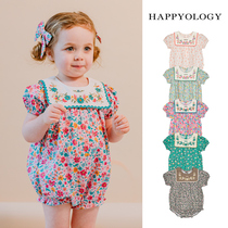 Happyology UK Original Chopped Floral Printed Baby Clothes Baby One-piece Clothes Spring Summer Cute-style embroidered