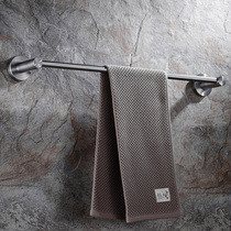 Punch-free towel rack single pole 304 stainless steel toilet shelf hanging bar bathroom towel bar single 1 m lengthy