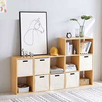Floor-to-ceiling bookcase rack childrens drawer-style finishing storage Nordic ins Wind Wood free combination grid